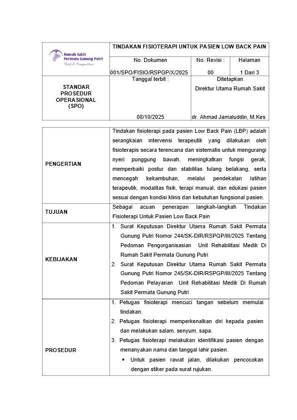 001_TINDAKAN FISIOTERAPI UNTUK PASIEN LOW BACK PAIN